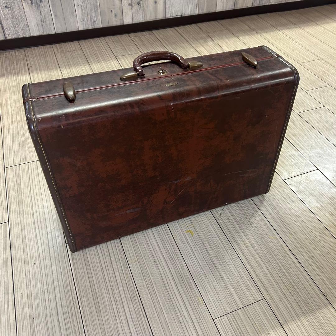 Samsonite ダークブラウン レザー スーツケース アメリカ ヴィンテージ Vintage brown samsonite suitcase - Etsy 日本