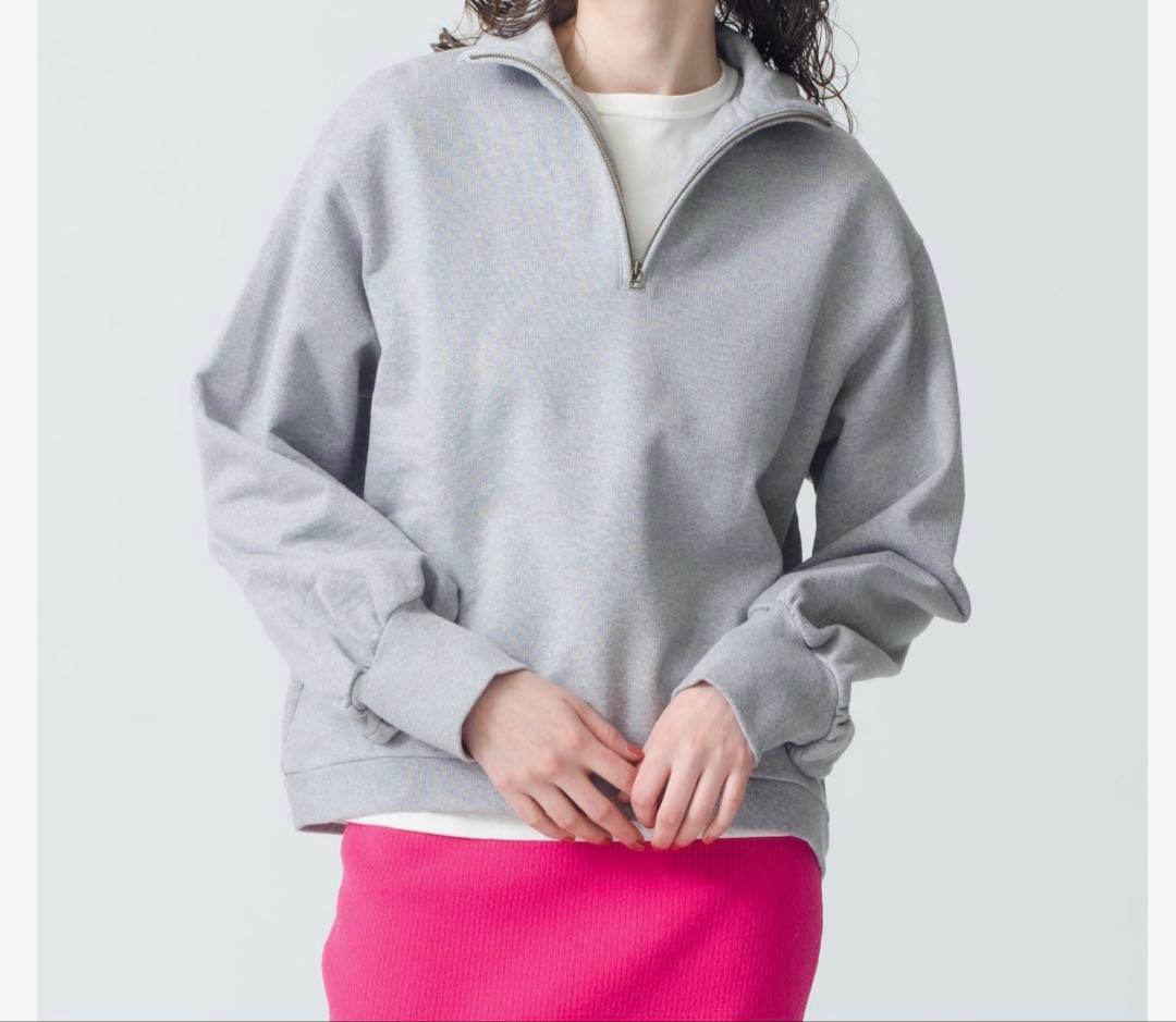 RHCロンハーマンハーフジップグハイネック スウェットトレーナーグレーxs FilMelange for RHC Stitch Long Sleeve Tee＆Half Zip Sweat Pullover