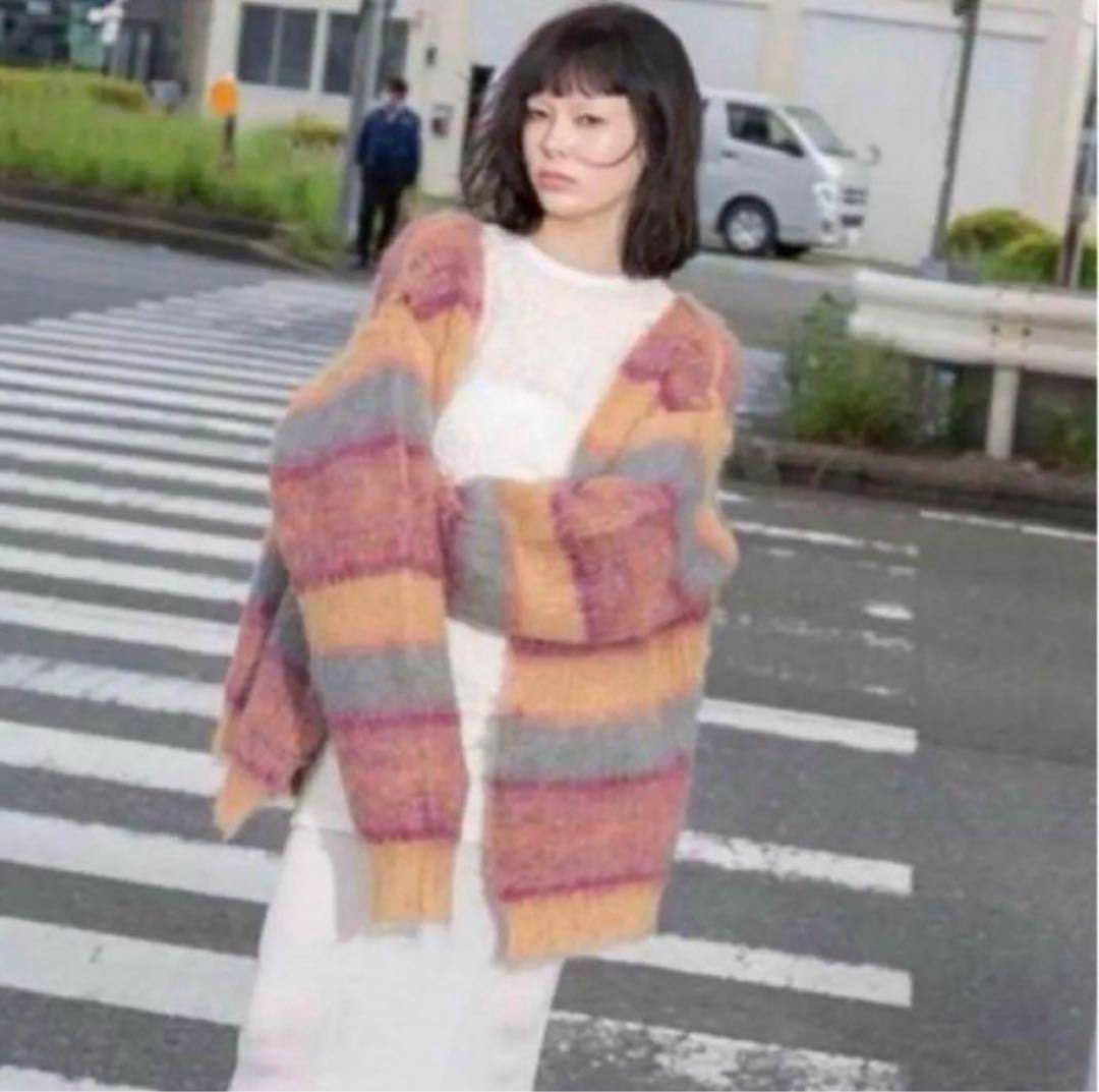 タイムセール 美品 perverze モヘアニットカーディガン ピンク - メルカリ