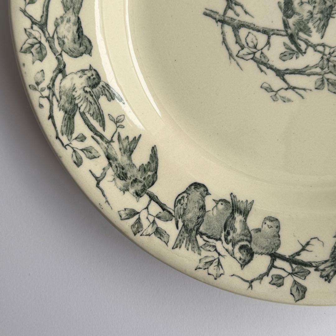美品 フランスアンティーク Gien AVIARY ディナープレート - メルカリ