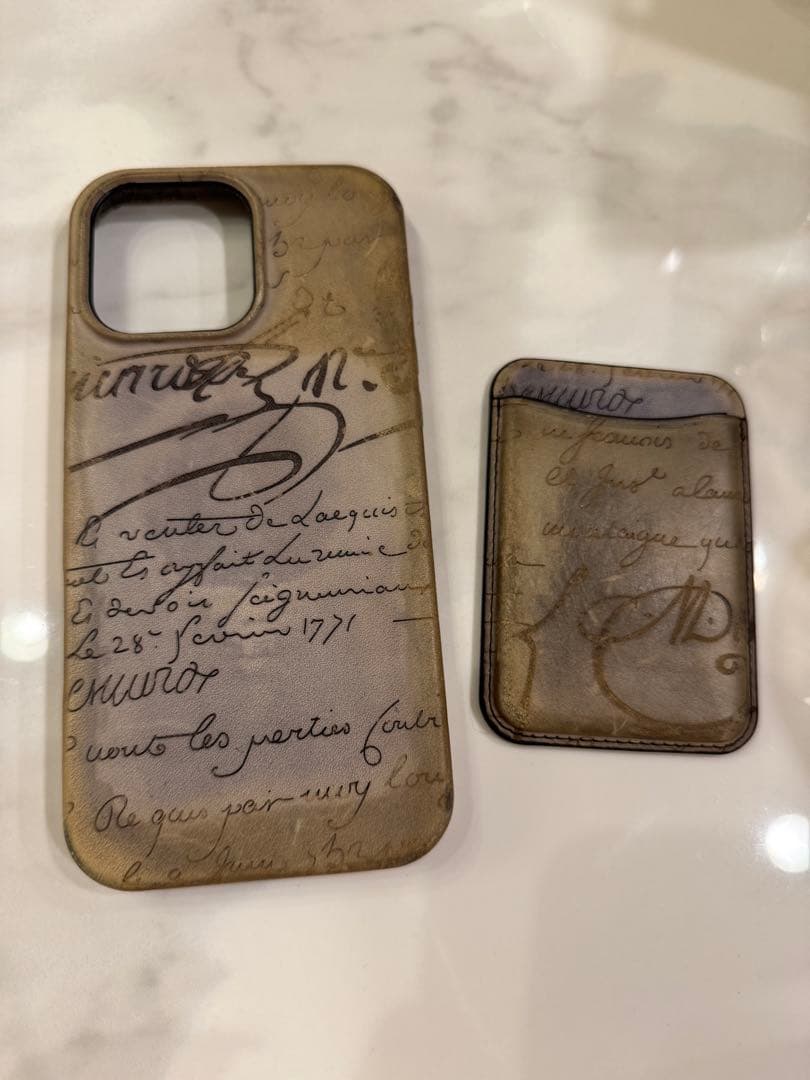 Berluti iPhone 16pro Max ケース&カードホルダー 2点 - iPhone