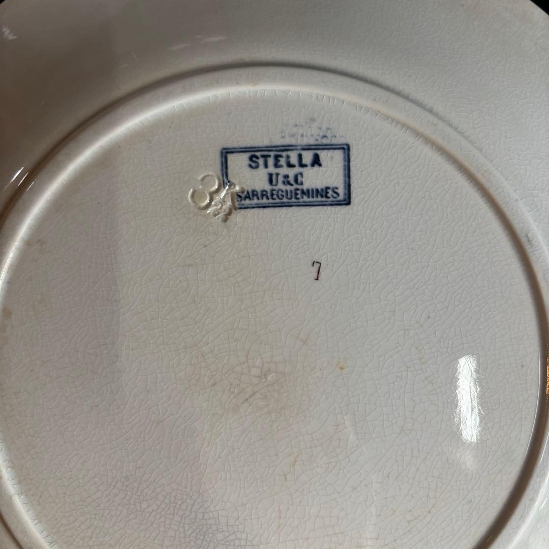 フランスアンティークプレート3枚セット スミレ・マーガレット、野花