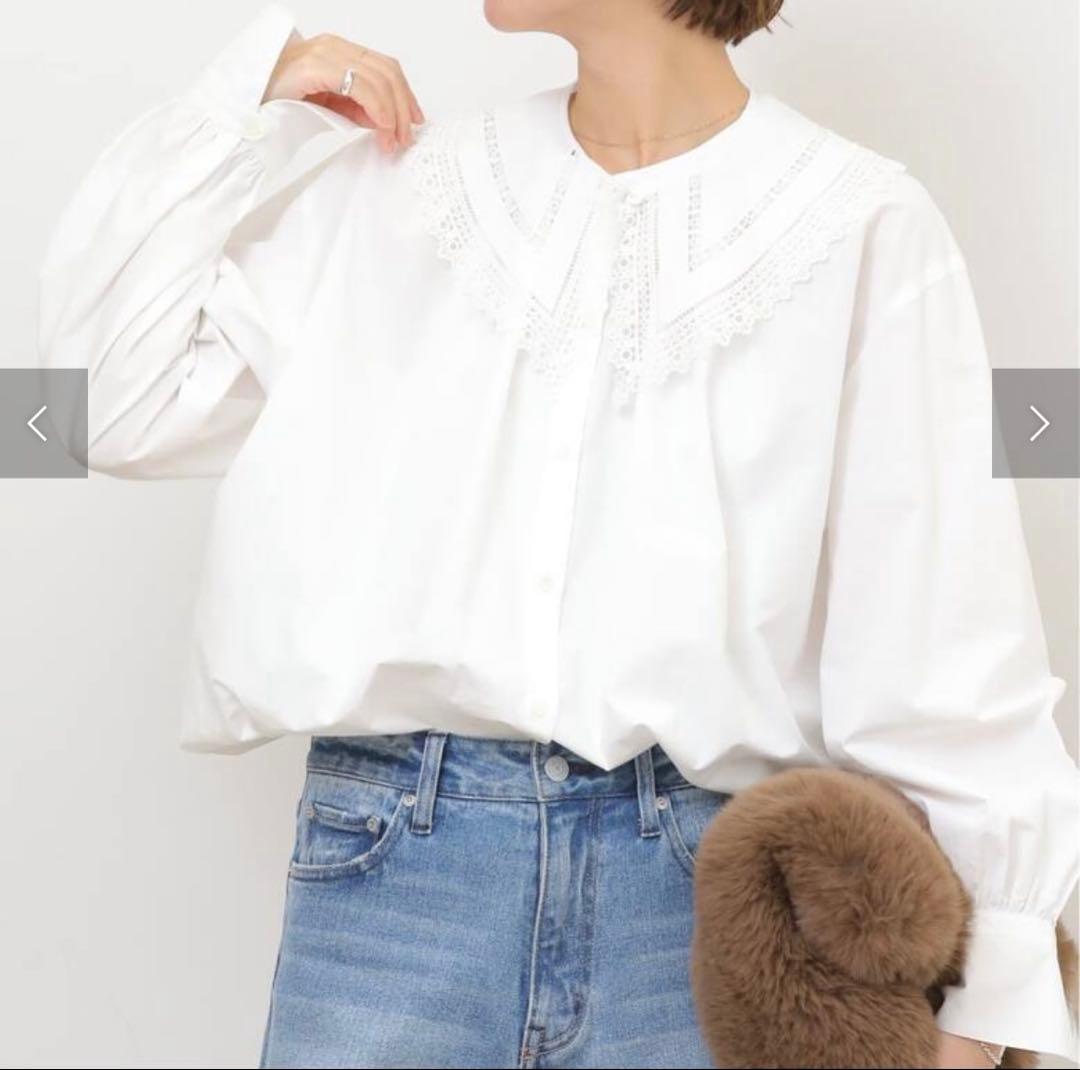 未使用品JOURNALSTANDARDrelumeビッグカラー付ギャザーブラウス - メルカリ