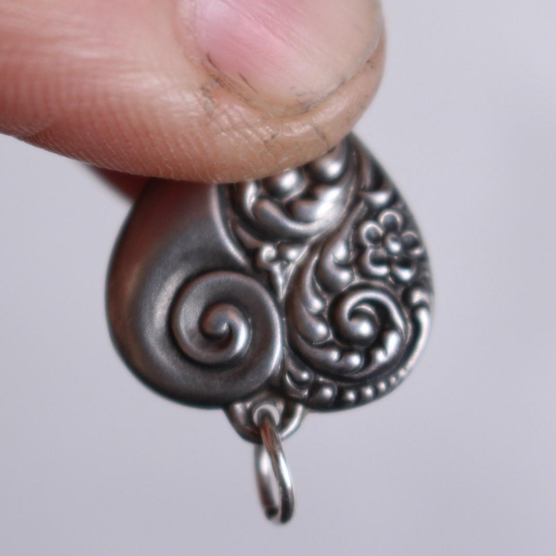 30s スウィートハートジュエリー WW2 シルバー 勿忘草 渦巻 スクロール