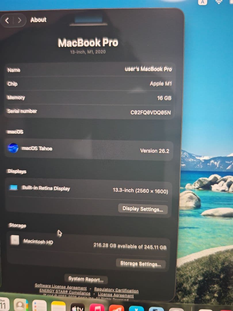 Apple Macbook 13インチ M1/16/256