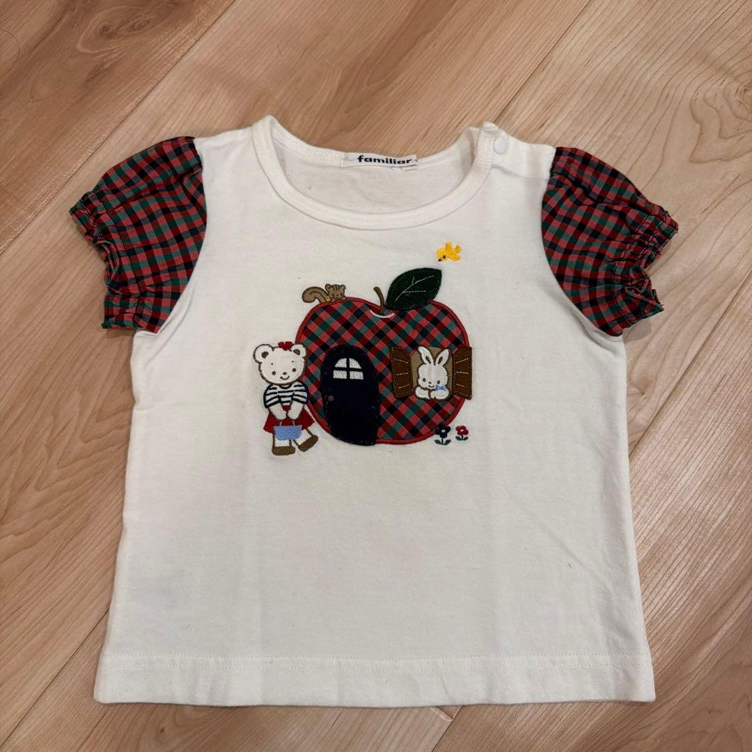 familiar 90cm 半袖Tシャツ・リバーシブルスカートの3点セット - メルカリ