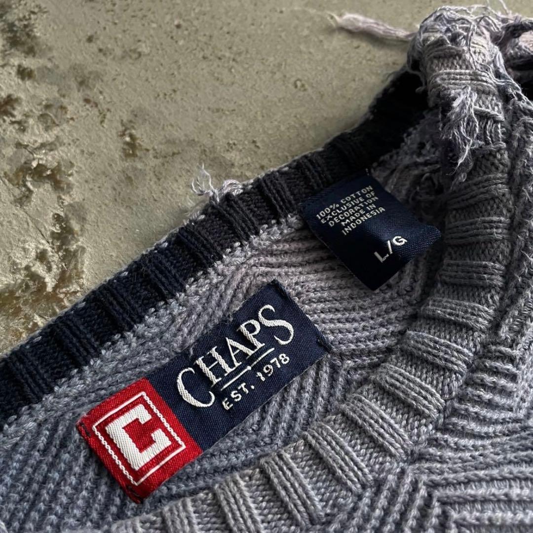90's “chaps “ゆるダボ”フェード“broken boro knit