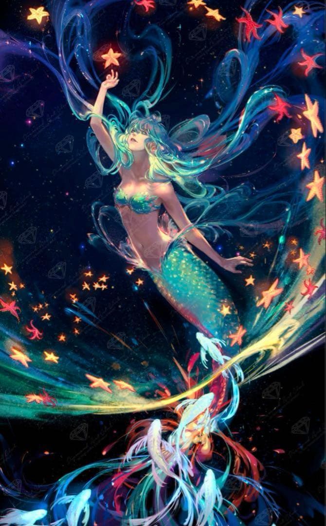 ダイヤモンドアートクラブ ヒトデの人魚　ユウメイアート　スクエア　DAC DAC ダイヤモンドアートクラブ ダイヤモンドアート スクエア 新品未