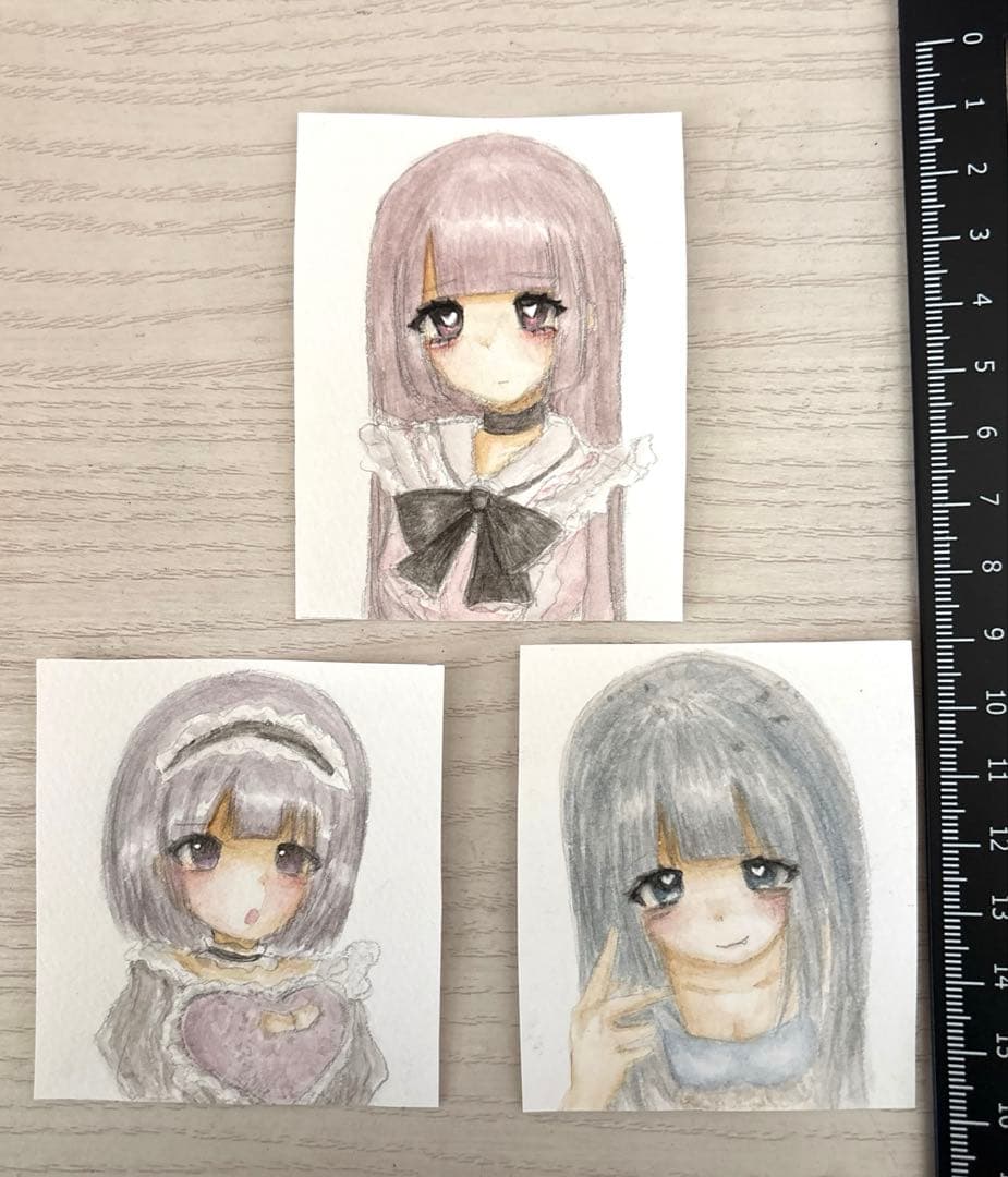 オリジナルイラスト 自作 手描き イラスト 3枚 - メルカリ