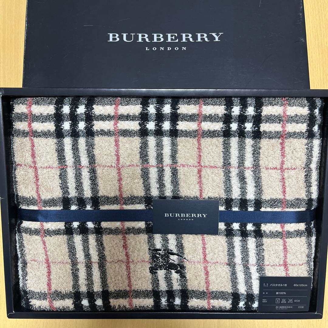 新品未使用】BURBERRY バーバリー バスタオル ノバチェック 西川産業