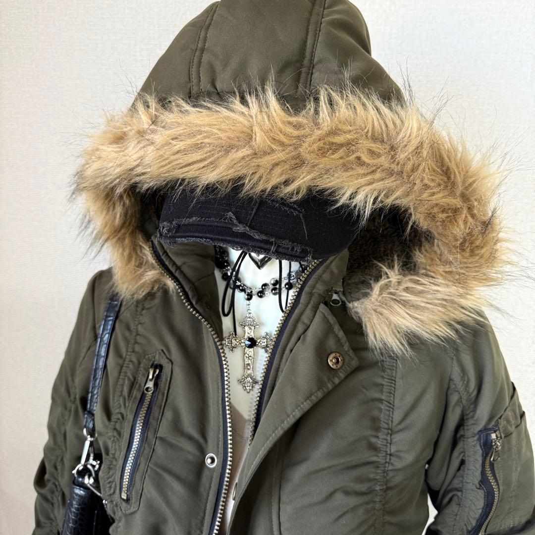 y2k 00s archive モッズコート 平成ギャル グランジ ファー付き - メルカリ