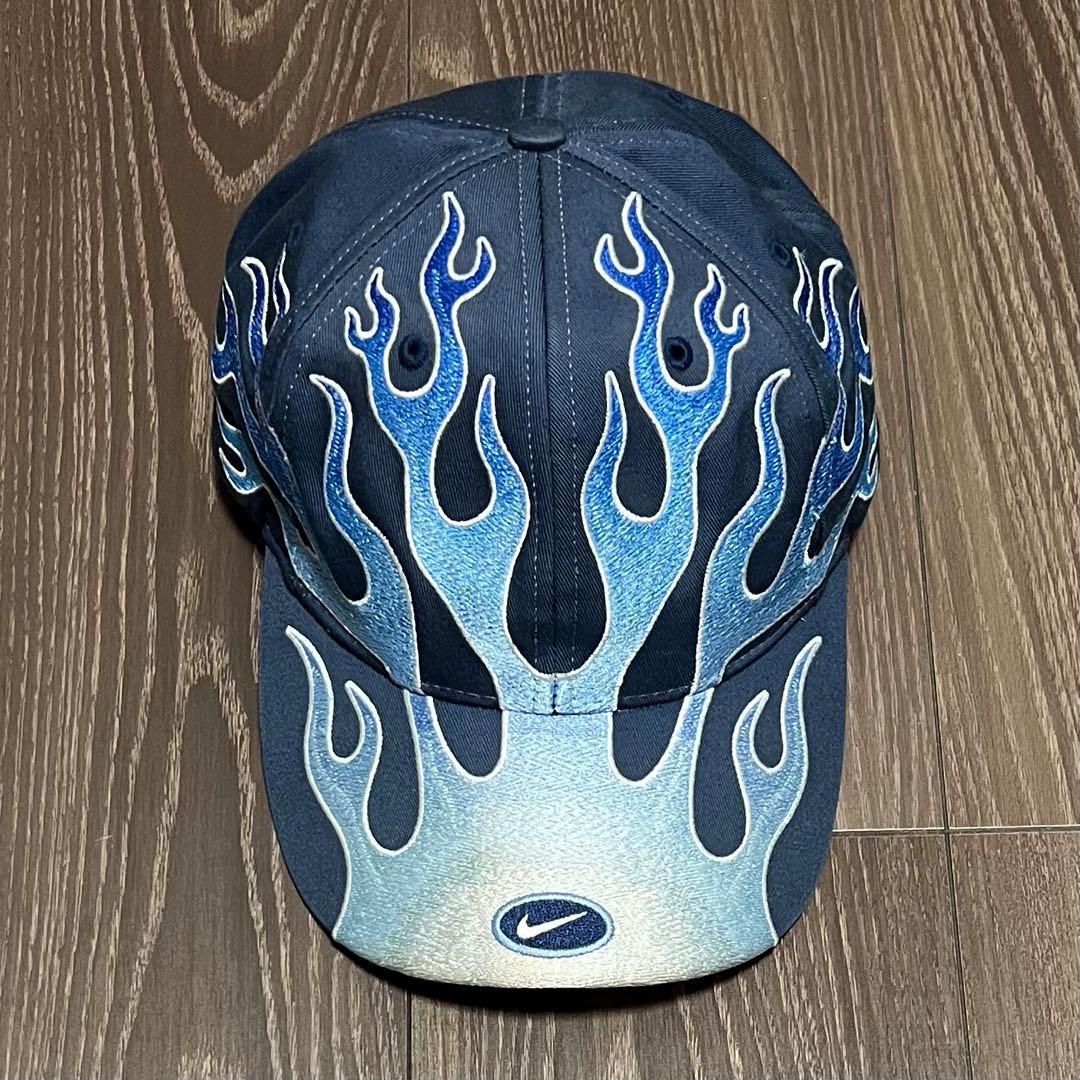 NIKE Flame Cap キャップ 炎 vintage ネイビー - メルカリ