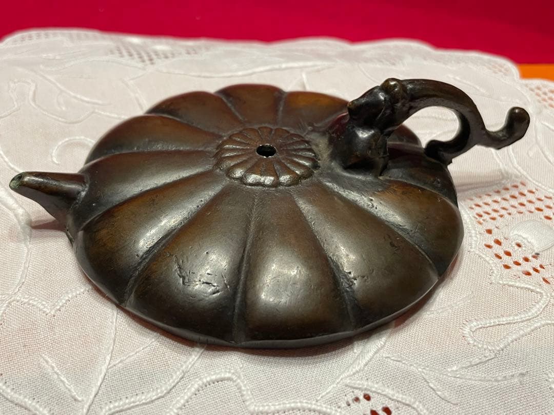 ◉高級 水差し 書道用 レア 骨董品 菊紋 菊割 アンティーク ビンテージ