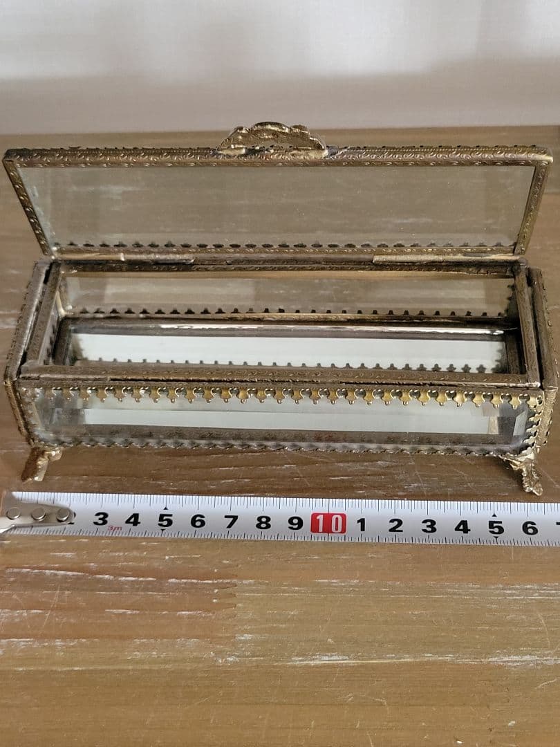 み*茂様 フランスアンティーク ジュエリーボックス ガラス小物入れ