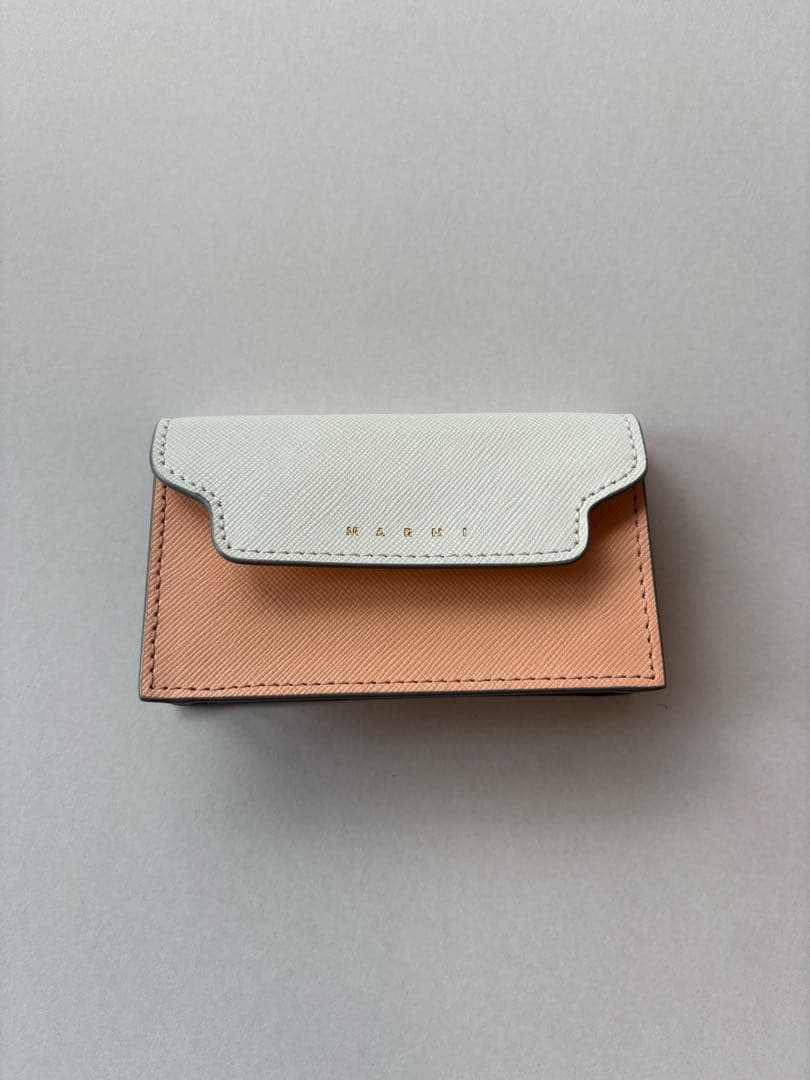 MARNI レザー名刺入れ カードケース マルニ レザー バイカラーカードケース(名刺入れ） 黄色×白 MARNI