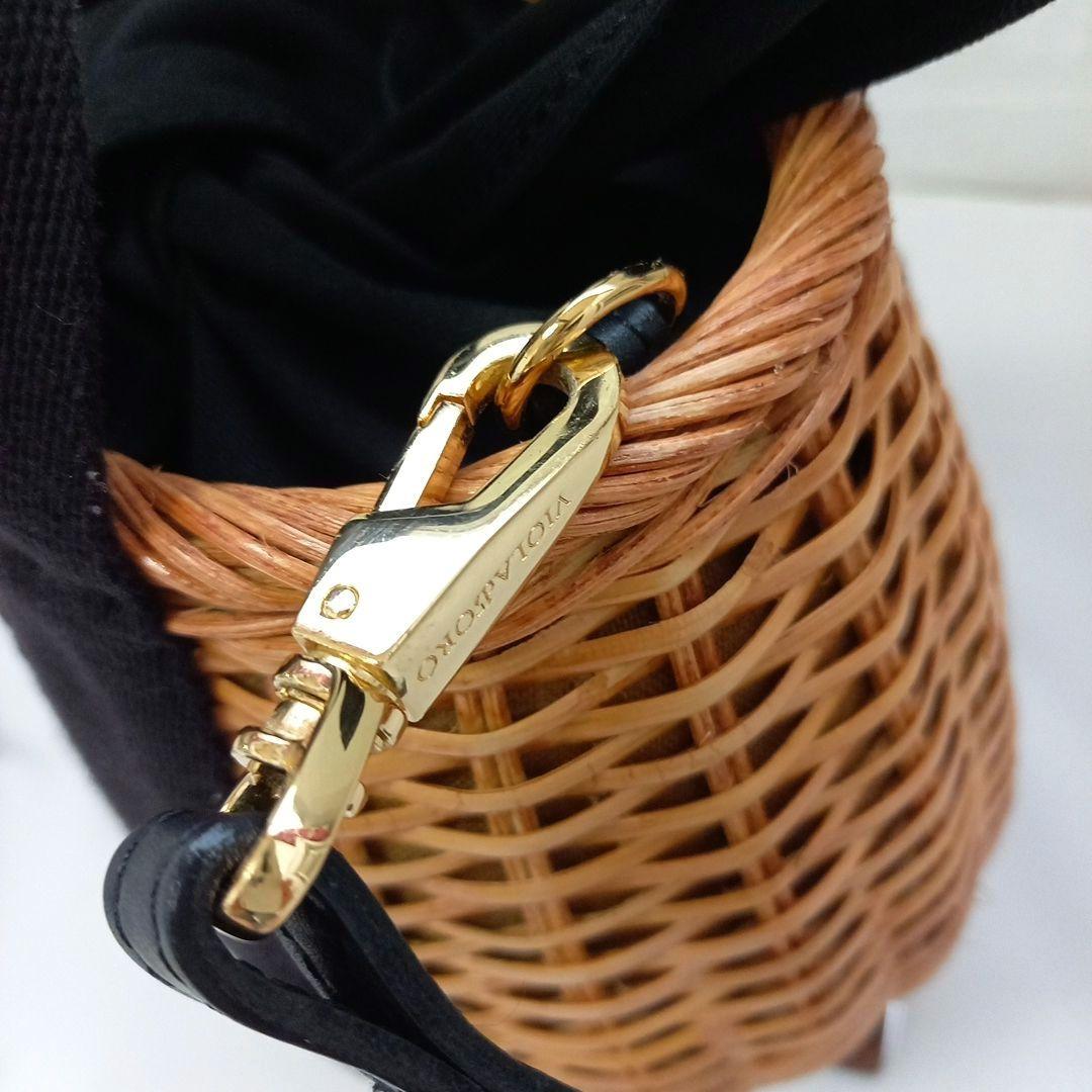 ☆美品☆《VIOLAd'ORO 》ラタン カゴバッグ ショルダー 2way