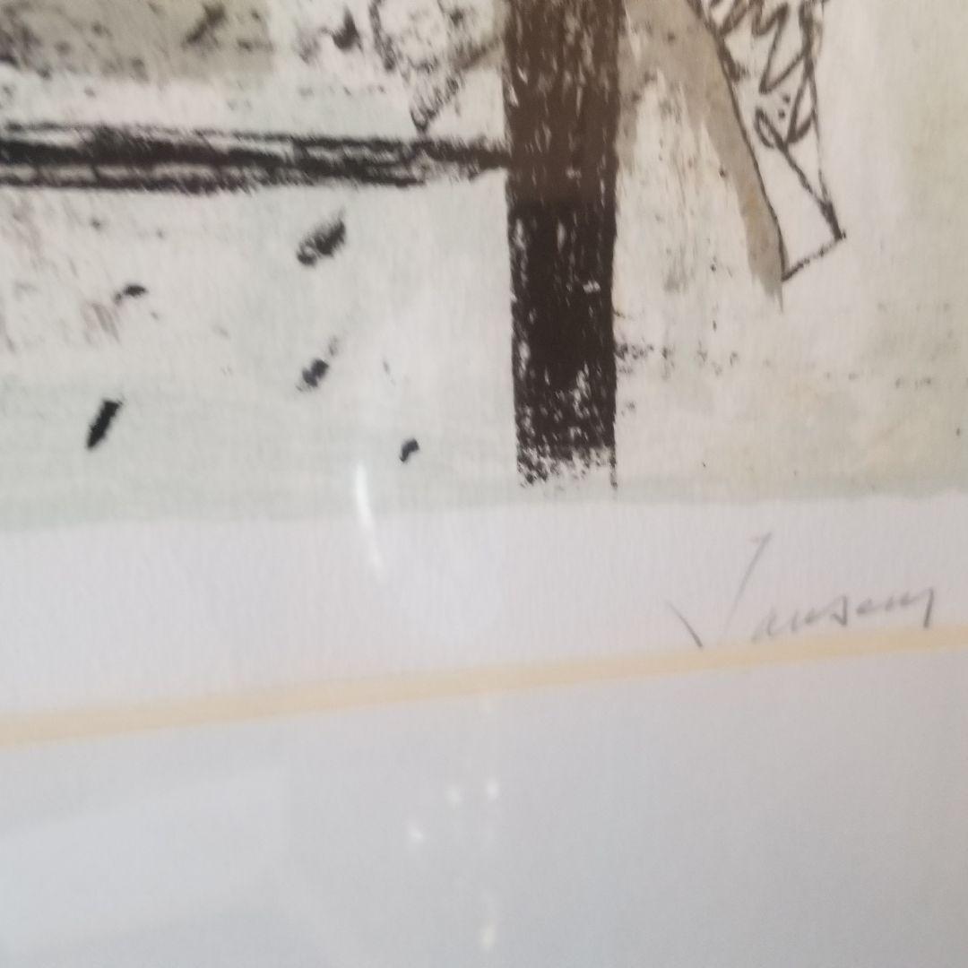 ジャン・ジャンセン【背を向ける少女】額装済、リトグラフ、作家直筆