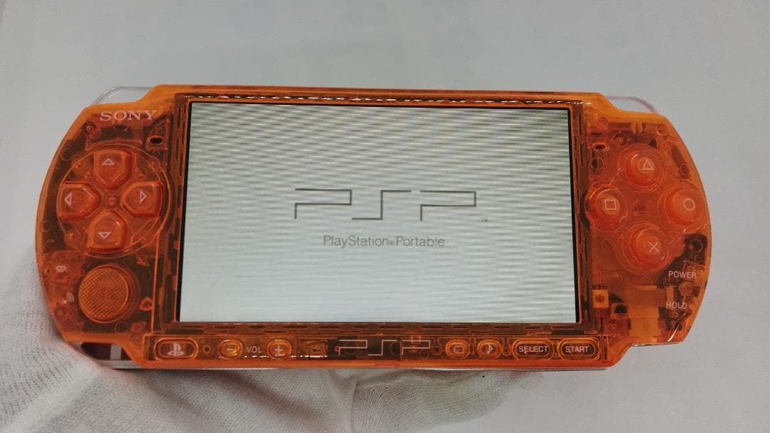 PSP 3000 すぐ遊べるセット【美品・カスタム】スケルトン オレンジ