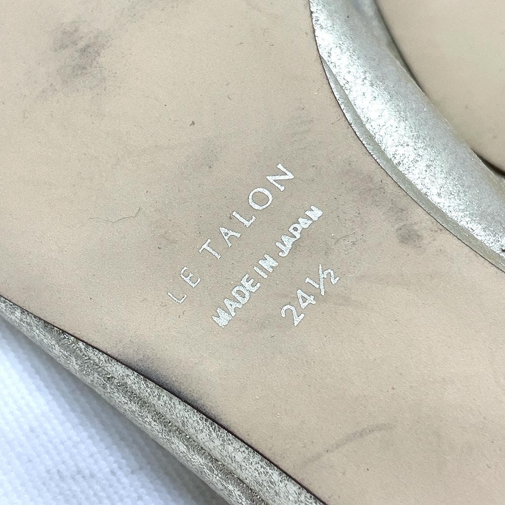 Le Talon ルタロン シルバー フラットパンプス 24.5cm 日本製 - メルカリ