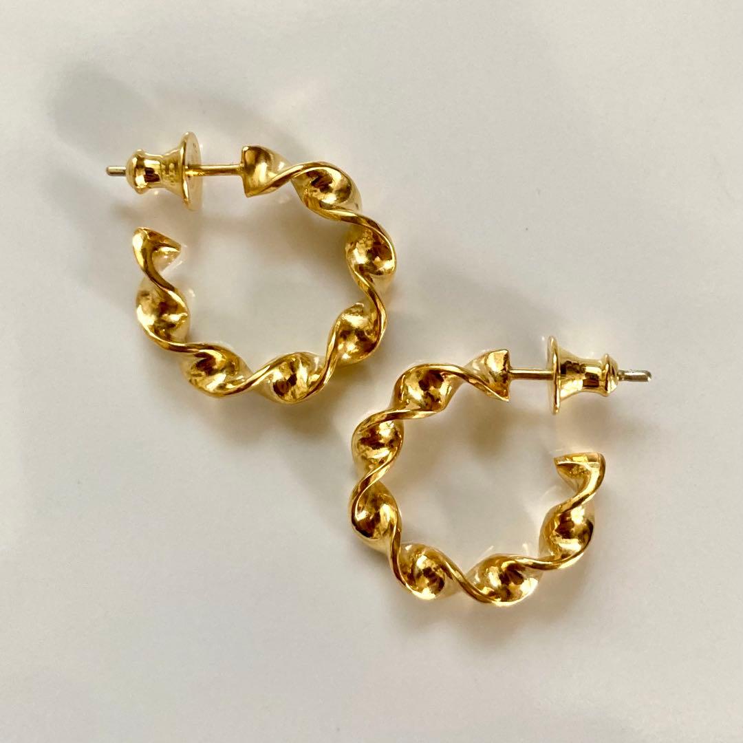 特別価格ゴールド　18k シルバー925 両耳　ピアス　18mm BWL ピアス メンズ リング ゴールド ブランド シンプル フープ シルバー