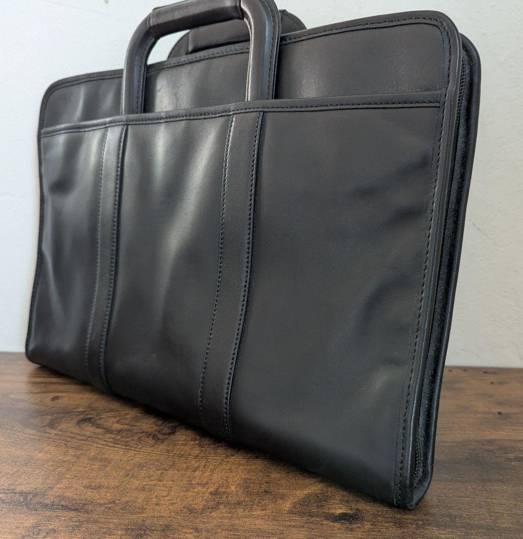 《 USED 》COACH ブラック レザービジネスバッグ