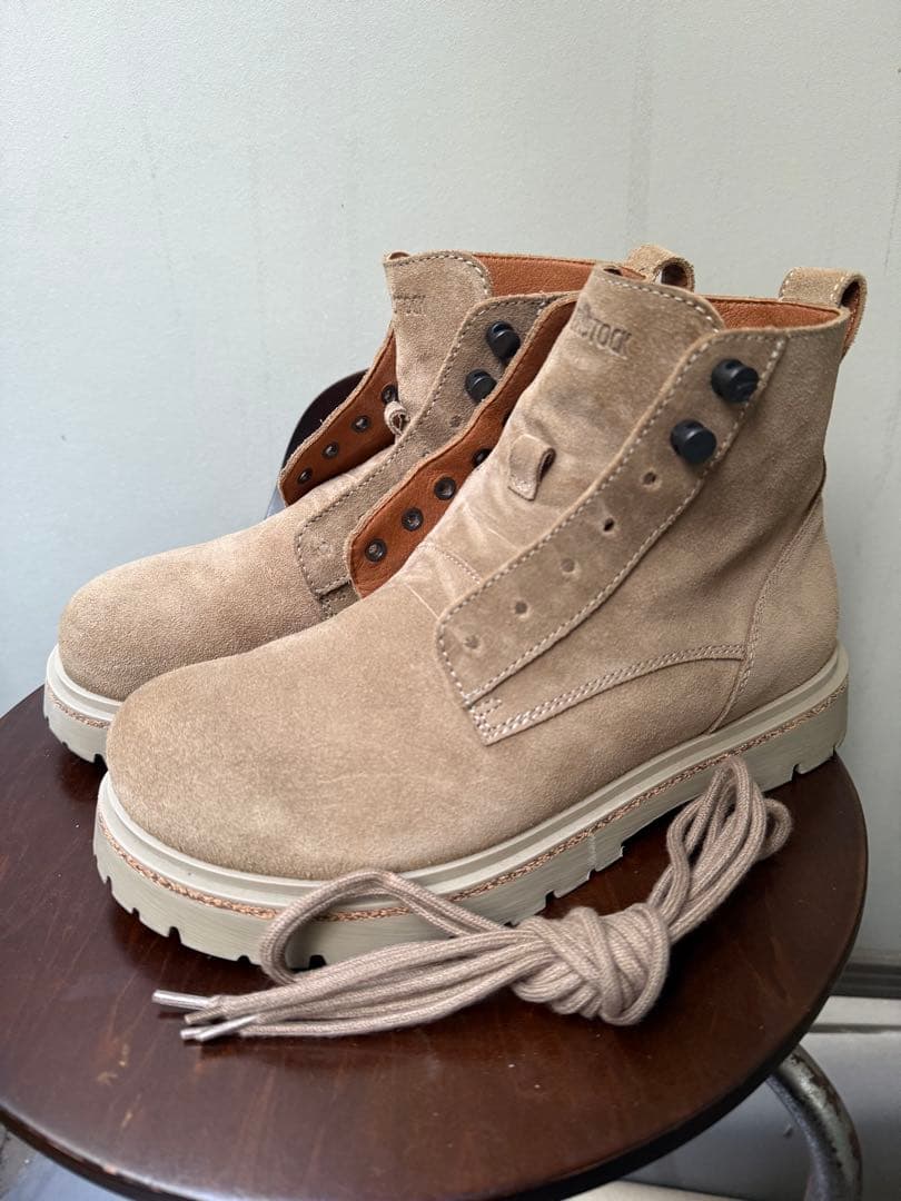 【26.0cm】ビルケンシュトック　スウェード　ブーツ　ベージュ