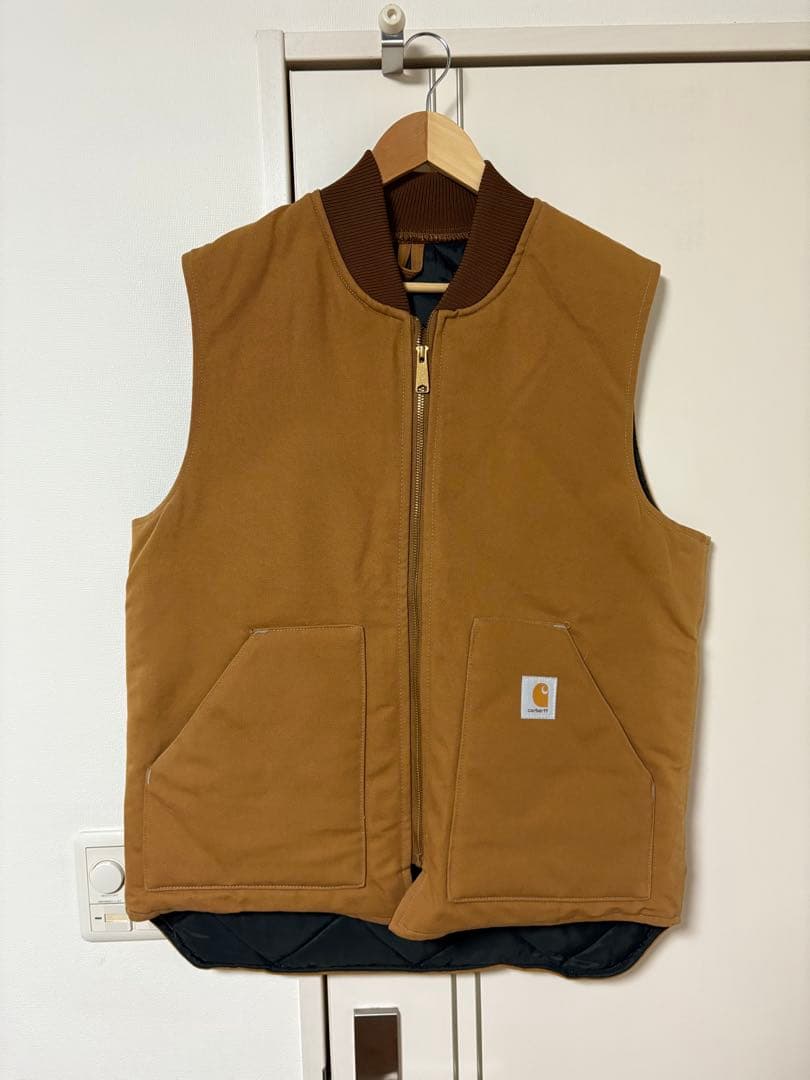 80s carhartt カーハート duck vest large tall Carhartt Big & Tall Duck Arctic Vest Carhartt Brown 4XL (Reg) at