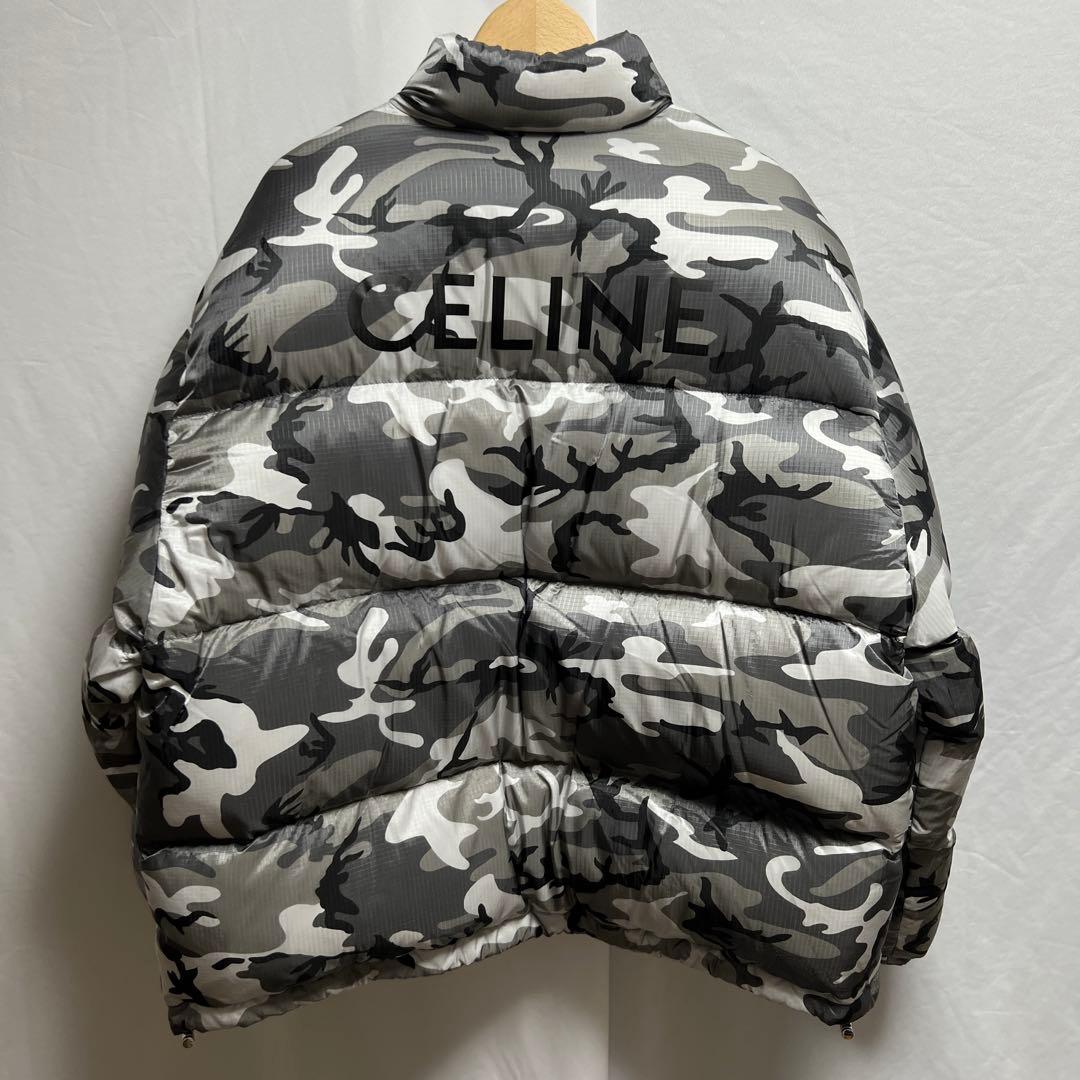 CELINE ショート ダウンジャケット ロゴプリント カモフラ 迷彩柄