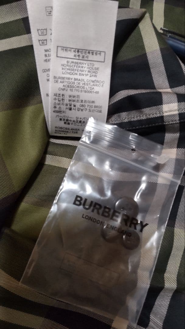 BURBERRY✨️オリーブグリーン・ チェックシャツ[タグ付き・未使用]の