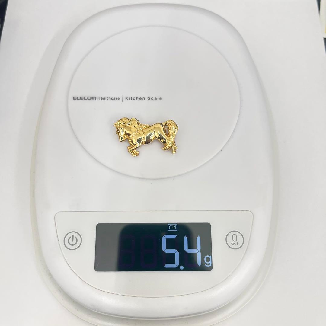 18金 K18 ゴールド 馬 ブローチ ホース 5.4g