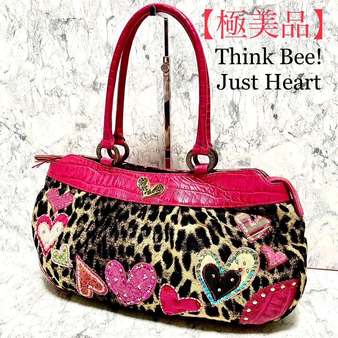 極美品】シンクビー ジャストハート レオパード ショルダーバッグ