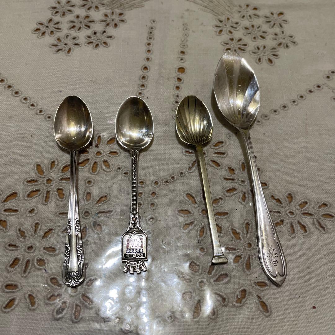 664シルバー製シルバープレート装飾スプーン4本セットイギリス 664シルバー製シルバープレート装飾スプーン4本セットイギリス - メルカリ