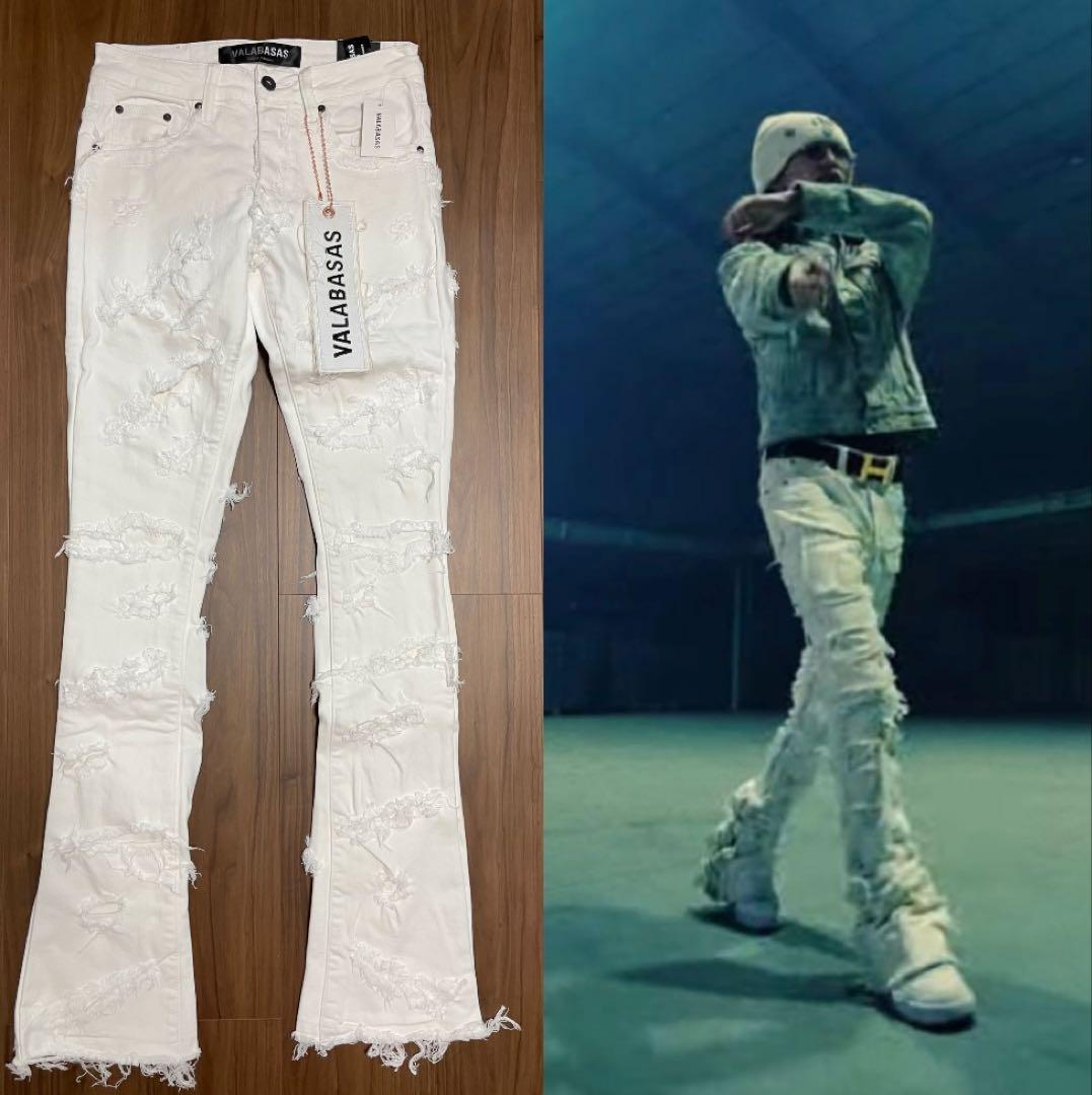VALABASAS フレアデニム クラッシュ ホワイト サイズ30 新品 - メルカリ