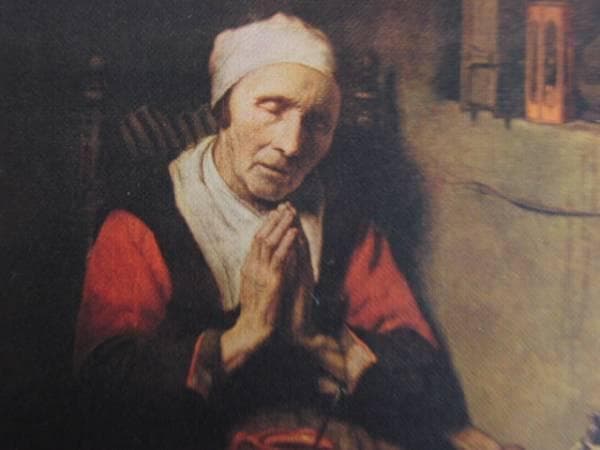 食前の祈り/ニコラース・マース 超希少、100年前の画集より、絵画