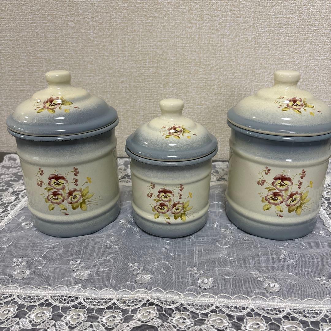 イマンパンジーブルー　キャニスター3個セット 貴重！イマン ビードキャニスターLL パンジークラシック ブルー