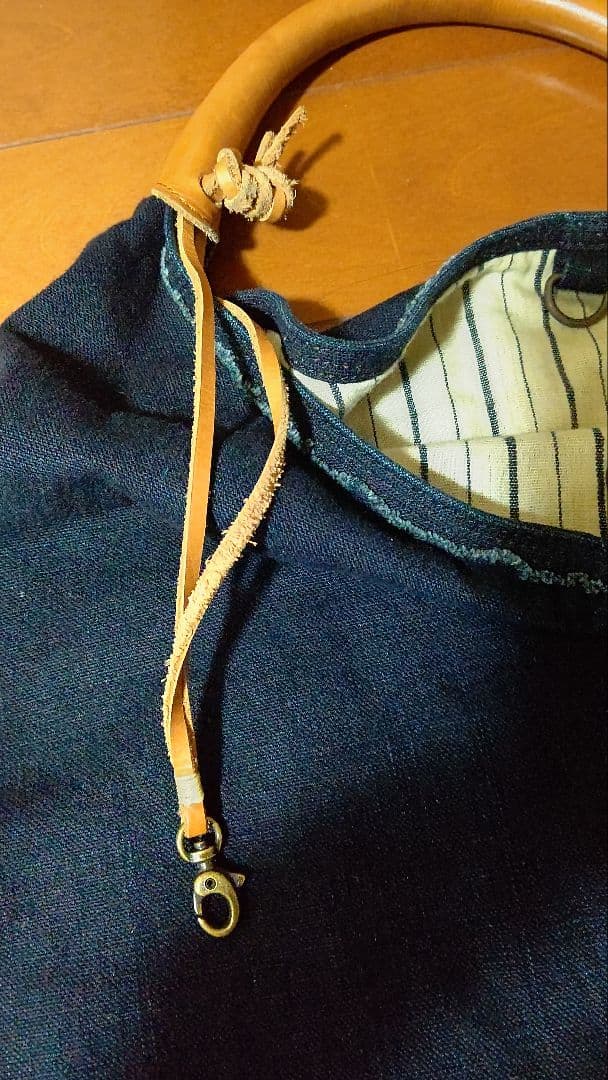 パラスパレス トートバック インディゴ 藍染 持ち手皮 台形