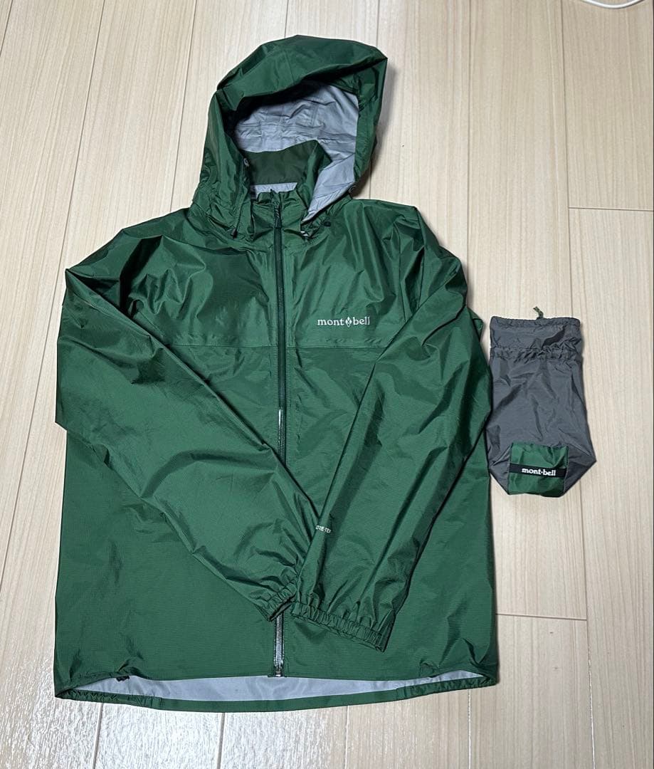 モンベル　ストームクルーザー　デタッチャブルフード　ゴアテックス　緑 L 着てみて納得！レインウェア選びで迷ったらモンベルの定番「ストーム
