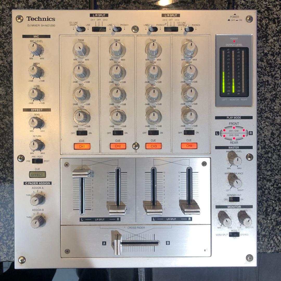 「ジャンク品」Technics SH-MZ 1200 DJミキサー TECHNICS SH-MZ1200-S Silver Professional DJ Mixer 4-channel