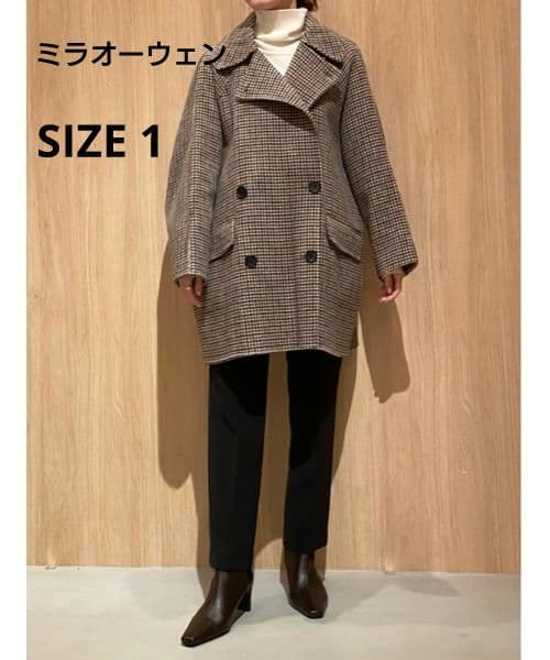 ミラオーウェン] 衿ストラップハーフ丈リバーPコート 09WFC235300