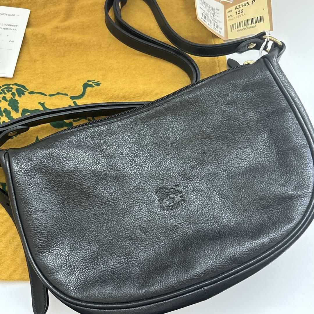 新品未使用タグ付き イルビゾンテ ハーフムーン ショルダーバッグ 黒