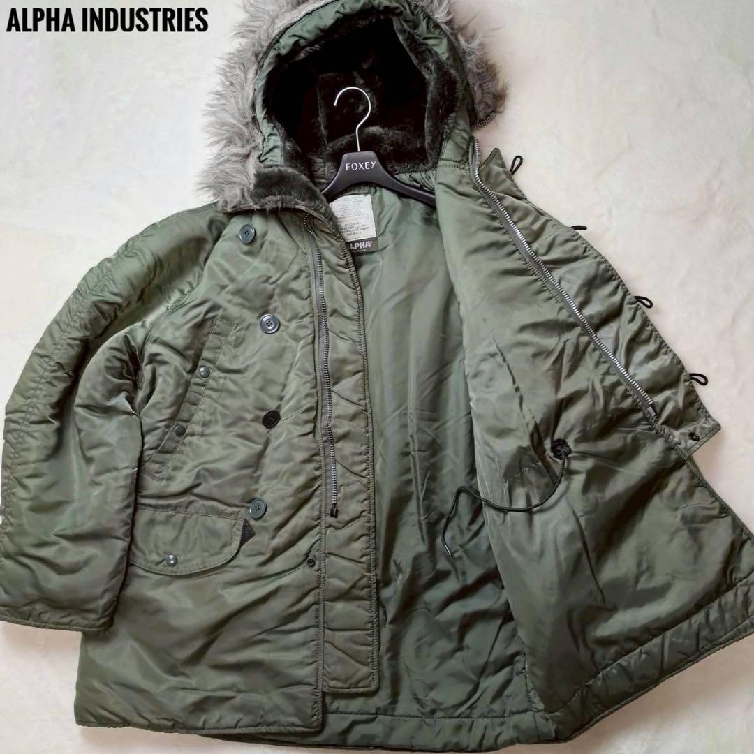 ✨訳あり✨alpha N3B 80s 旧タグ アメリカ製 モッズコート カーキ