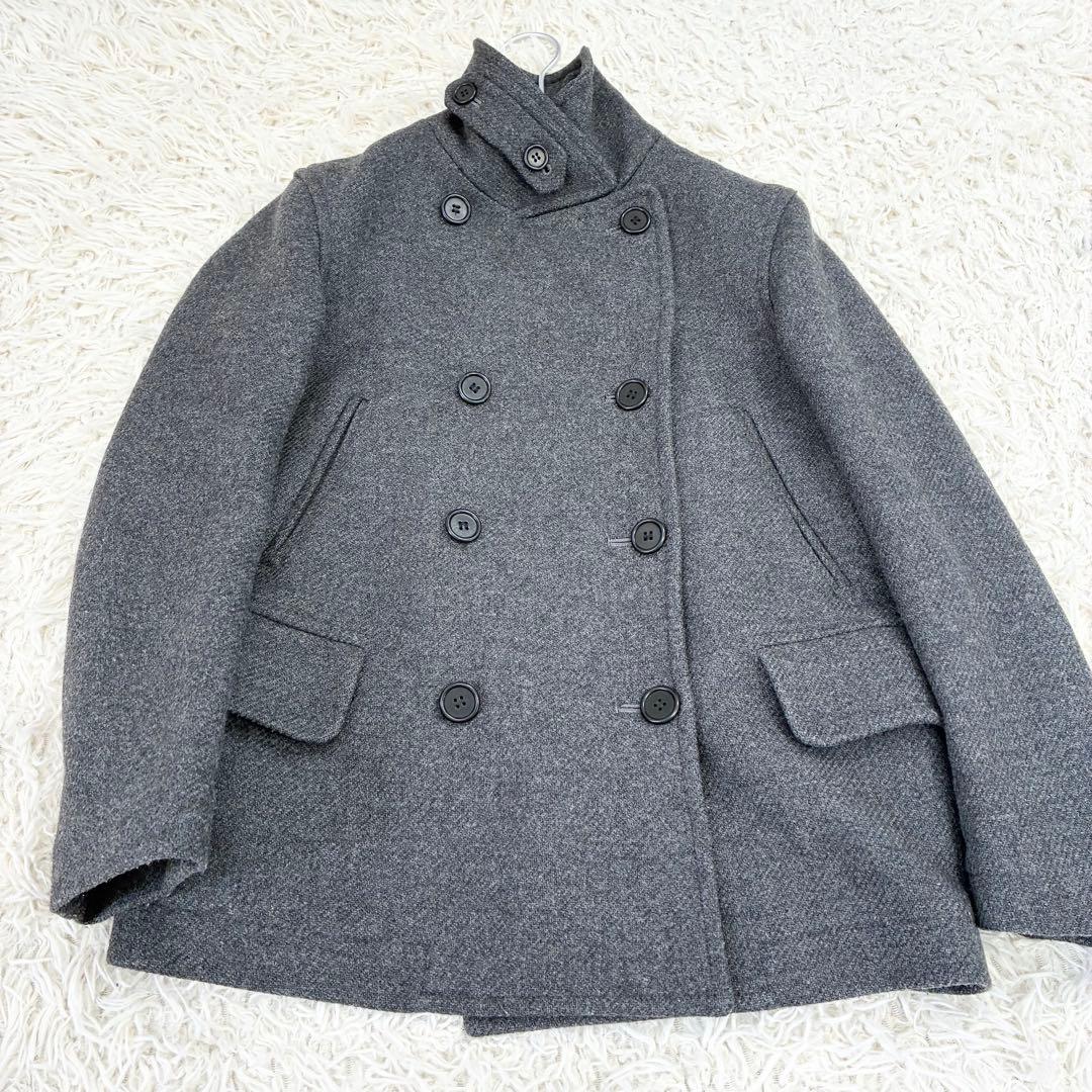 MHL. ウール Pコート 裏地チェック グレー マーガレットハウエル 2