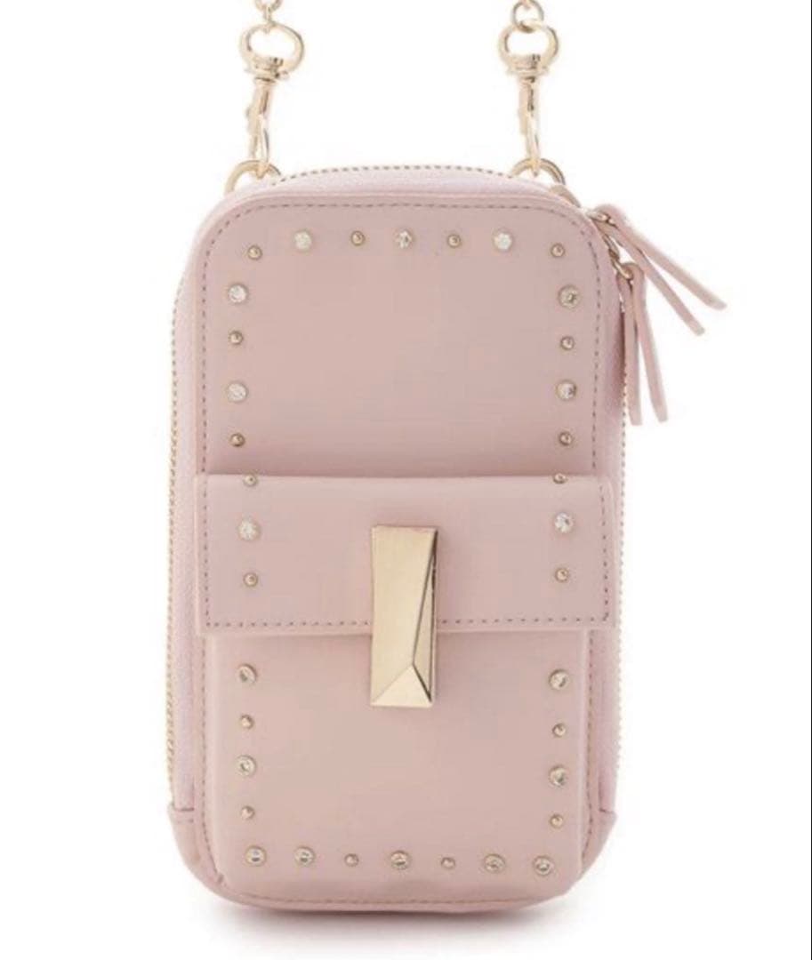 CELFORD ビジュースタッズマルチショルダー ピンク スマホショルダー