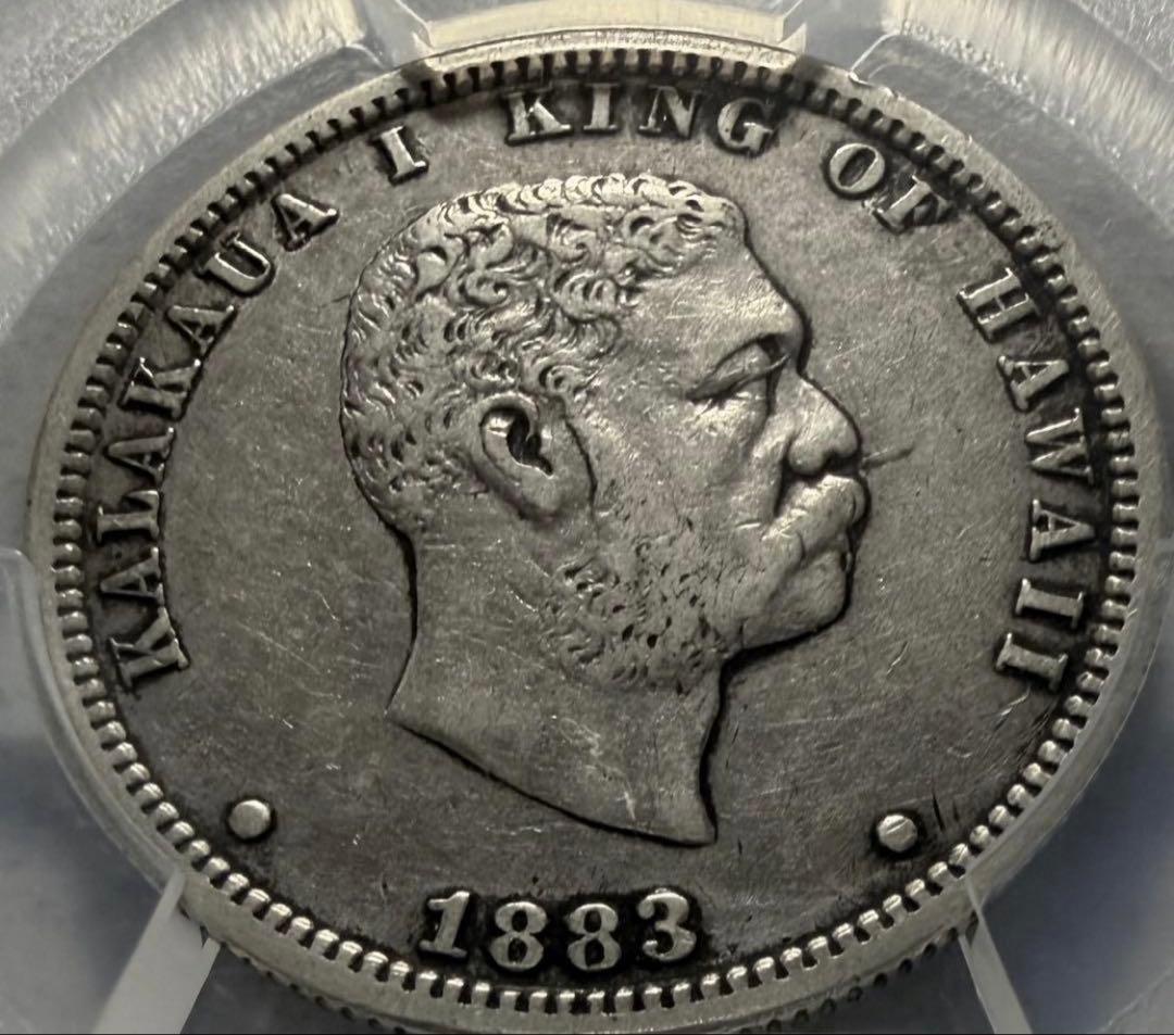 招*@様 1883年 ハワイ カラカウア王 1/4D 銀貨 PCGS認定 - メルカリ