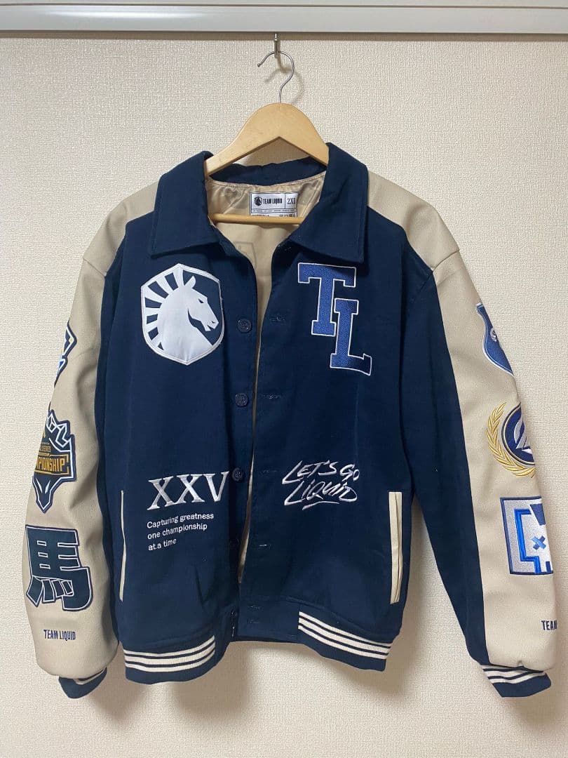 ALGS TEAM LIQUID スタジャン 2XL ネイビー/ベージュ - メルカリ