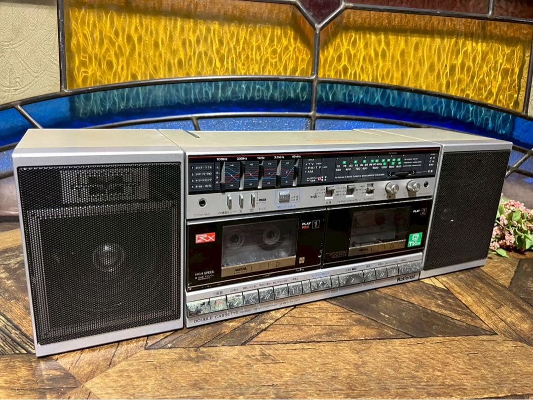 昭和レトロNational RX-CW51 ダブルカセットコンポ