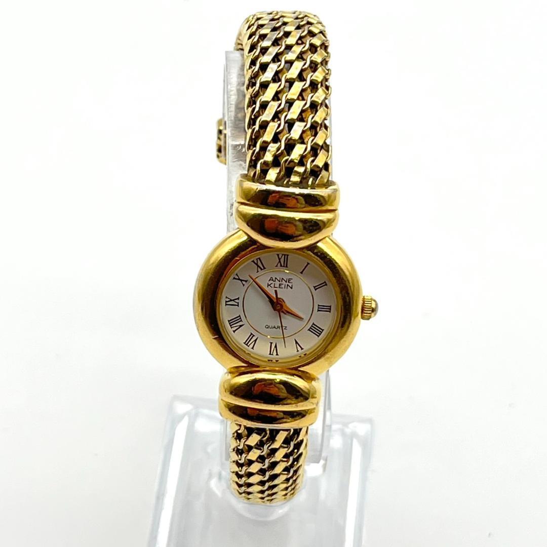 レア アンクライン 腕時計 電池交換済 ゴールド バングル アナログ 3針