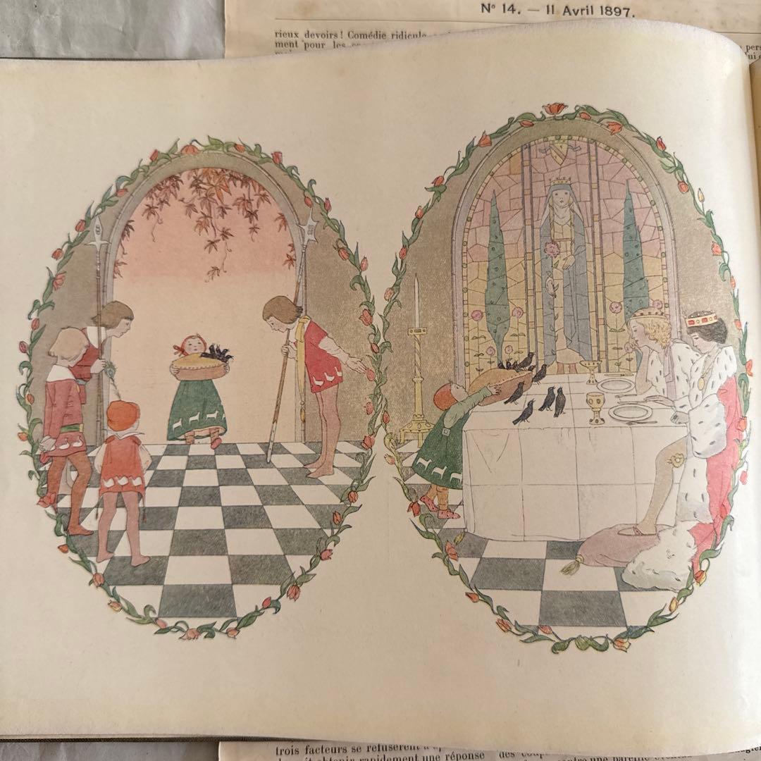 1911年アンティーク美しい絵本フランス語 洋書ジャンクジャーナル古書