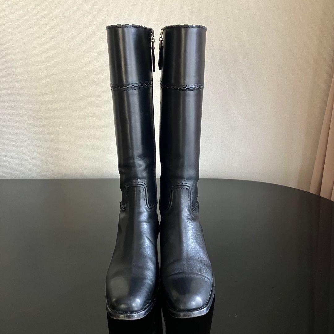 希少 ALAIA レザーロングブーツ ビンテージ アズディン・アライア