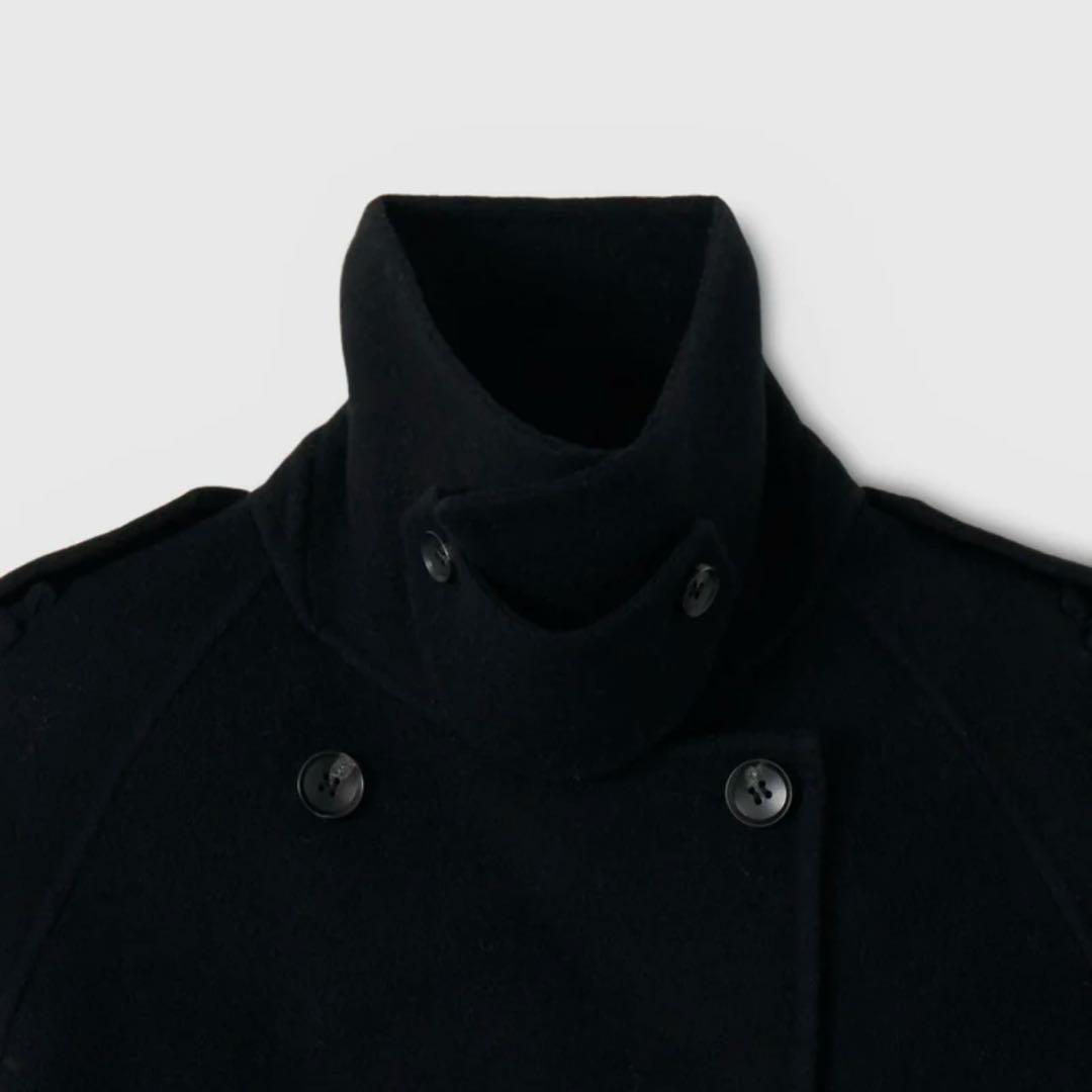 エイミーイストワール ウールショートトレンチコート ブラック - メルカリ